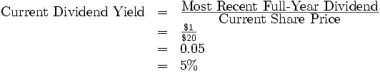 example calculate dividend yield